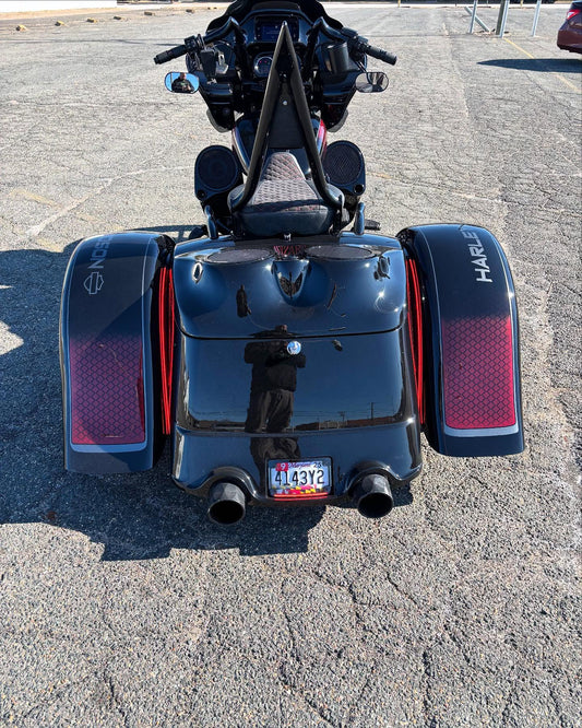 Freewheeler & Road Glide 3 Rear Extension 2014 To 2024 | DBC339 DBC339 Made from hand laid fiberglass. Bolt on or mold on. Fits all Freewheelers.