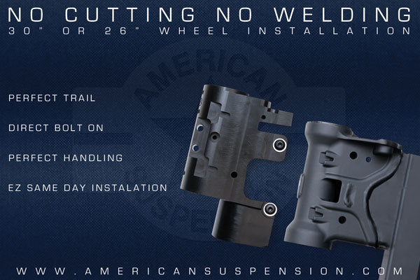 AMERICAN SUSPENSION 26 Touring Bolt On Triple Tree Big Wheel kit - 1989-2024 -ALSO FAT23 WHEEL