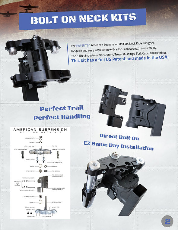 AMERICAN SUSPENSION 26 Touring Bolt On Triple Tree Big Wheel kit - 1989-2024 -ALSO FAT23 WHEEL