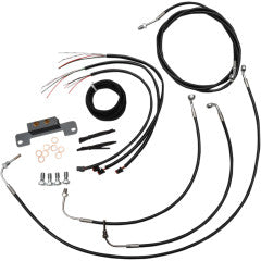 Complete Black Vinyl Braided Handlebar Cable/Brake Line Kit